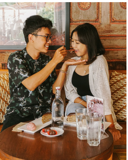 Couple sitting in a restaurant eating and enjoying time together. You can feel this free after couples therapy and marriage counseling in Los Angeles, CA with a marriage counselor via online therapy in California here.  91364 | 91307 | 91356 | 91301 | 91302 | 91372
91367 